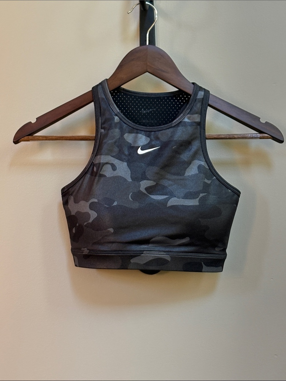Nike Black Camo Racerback Sports Crop